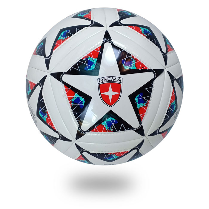 Dual Stitch | a star draw on white PU of soccer ball